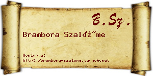 Brambora Szalóme névjegykártya